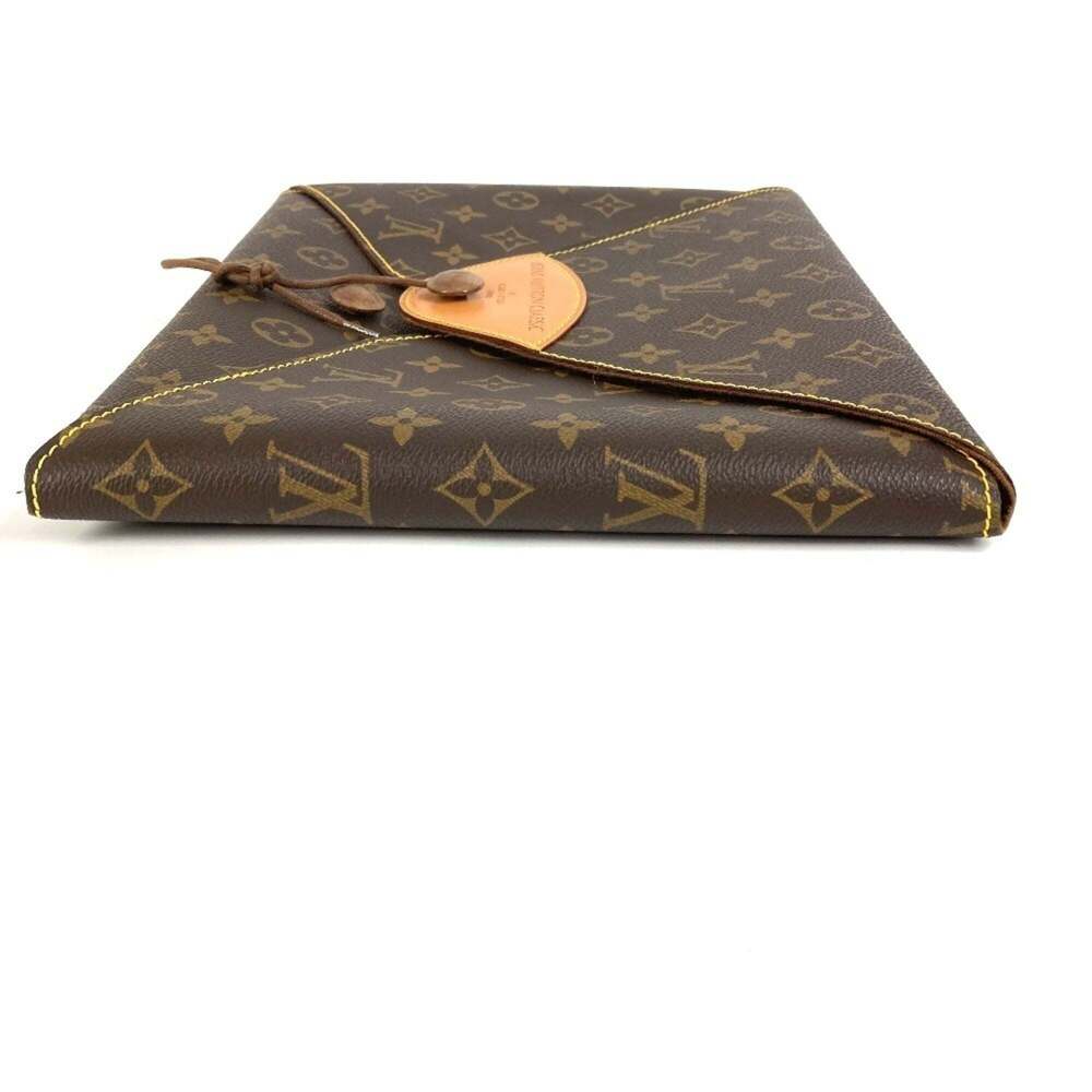 LOUIS VUITTON Authentic Brown Monogram Canvas Clutch Bag - Picture 3 of 13